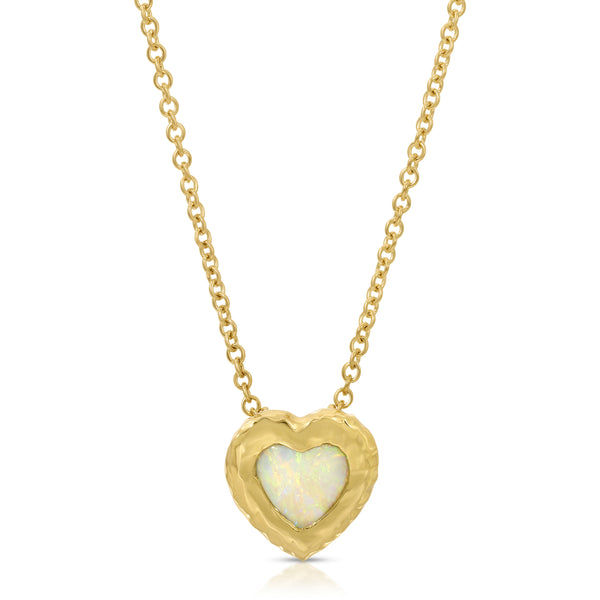 Opal Heart Necklace - Midi