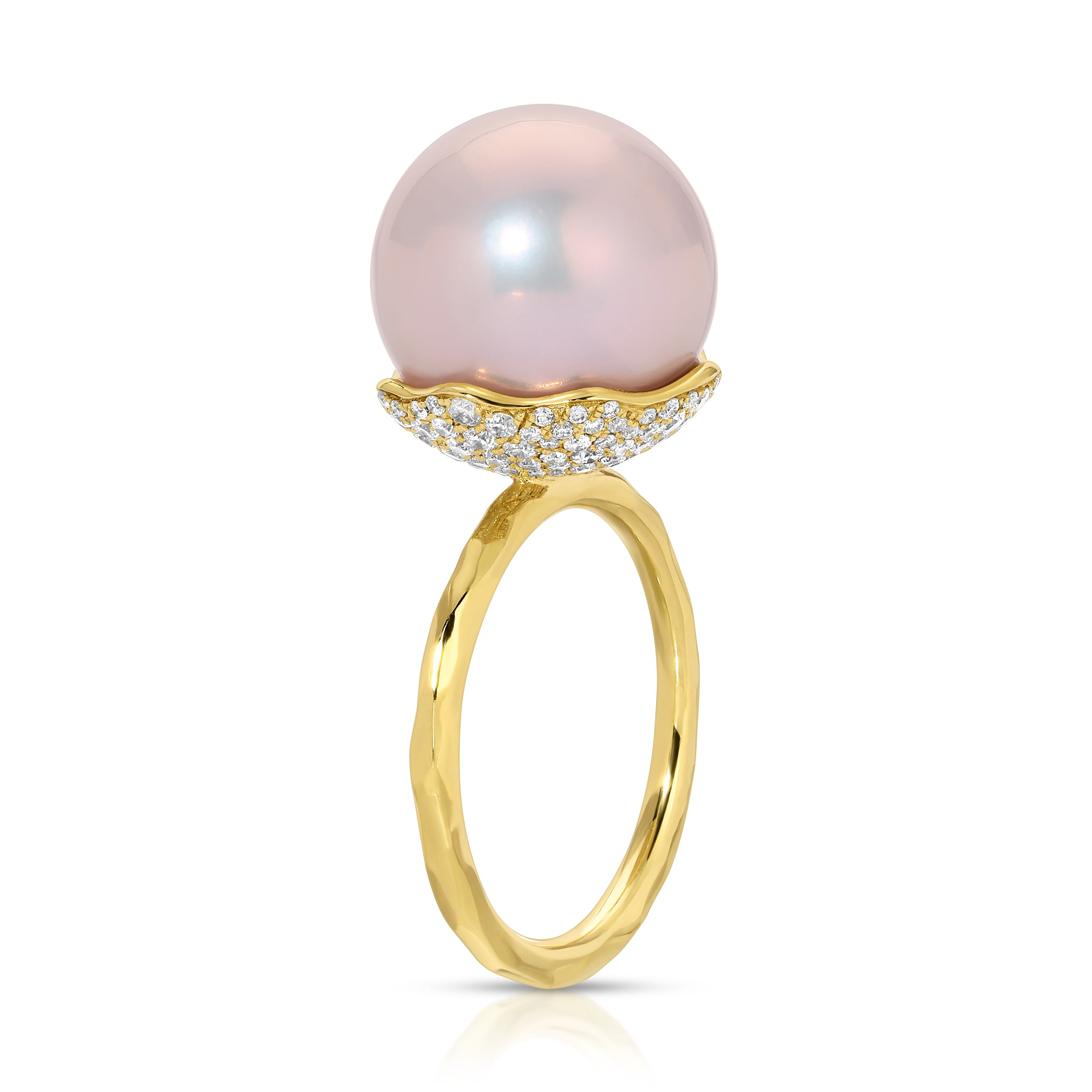 Pink Pearl Orb & Diamond Ring – Octavia Elizabeth