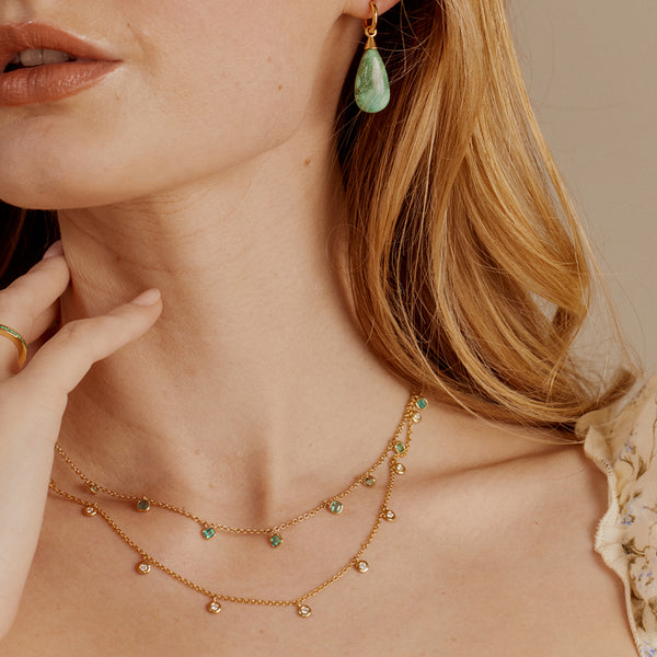 Asscher Emerald Eternity Necklace