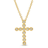 Diamond Nesting Gem Cross Necklace - Large 