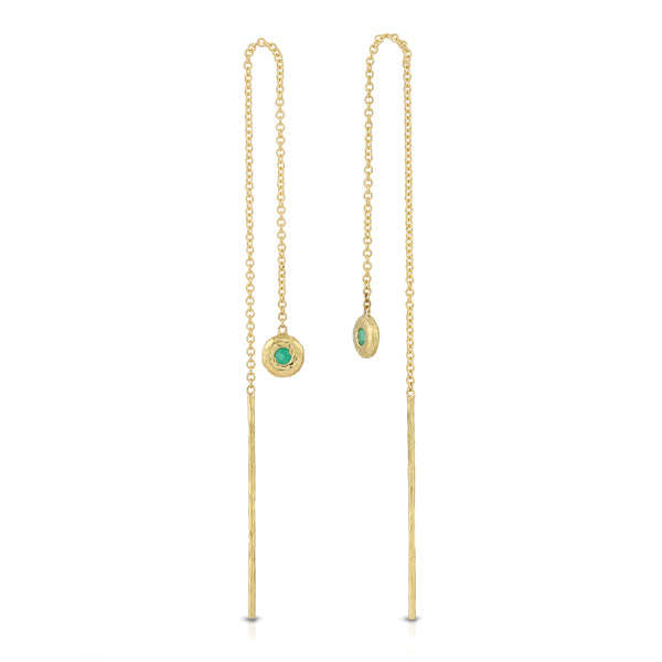 Nesting Gem Drop Earrings - Emerald