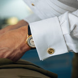 18K Yellow Gold Button Cuff Links
