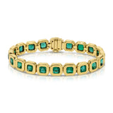 Asscher Cut Emerald Nesting Gem Tennis Bracelet