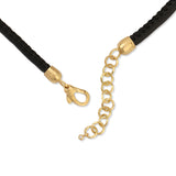Black Vegan Leather & Gold Necklace