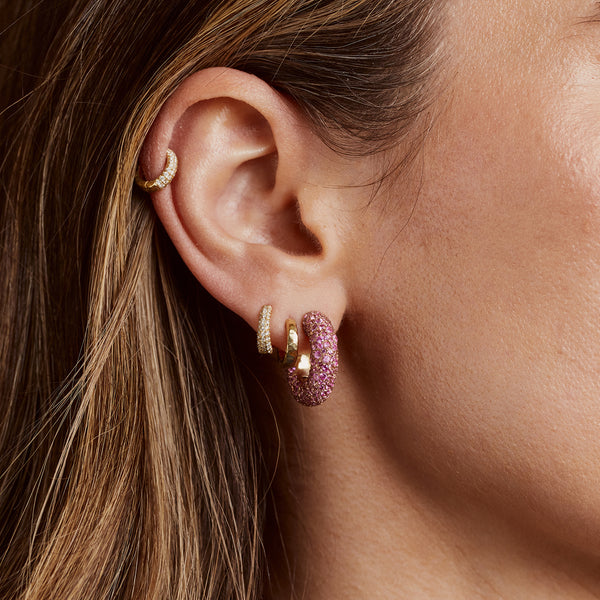 Pink Sapphire Blossom Bubble Earrings