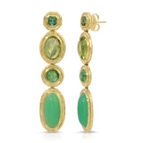 Botanical Earrings Peridot, Tourmaline, Chrysoprase and Tsavorite 