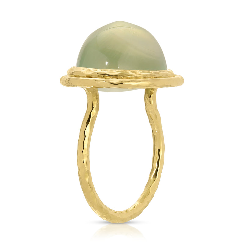 Australian Cabochon Prehnite Botanical Ring