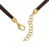 Brown Vegan Leather & Gold Necklace