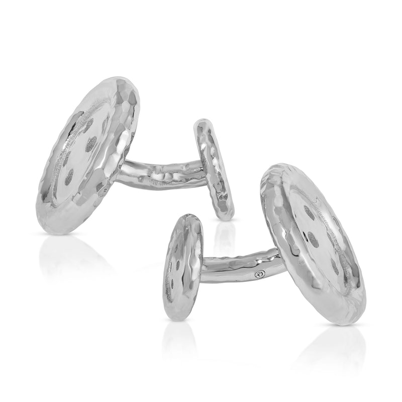 Sterling Silver Button Cuff Links