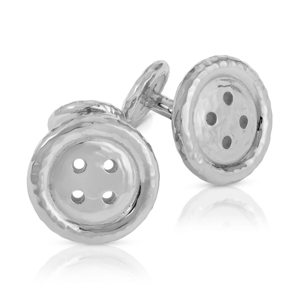 Sterling Silver Button Cuff Links