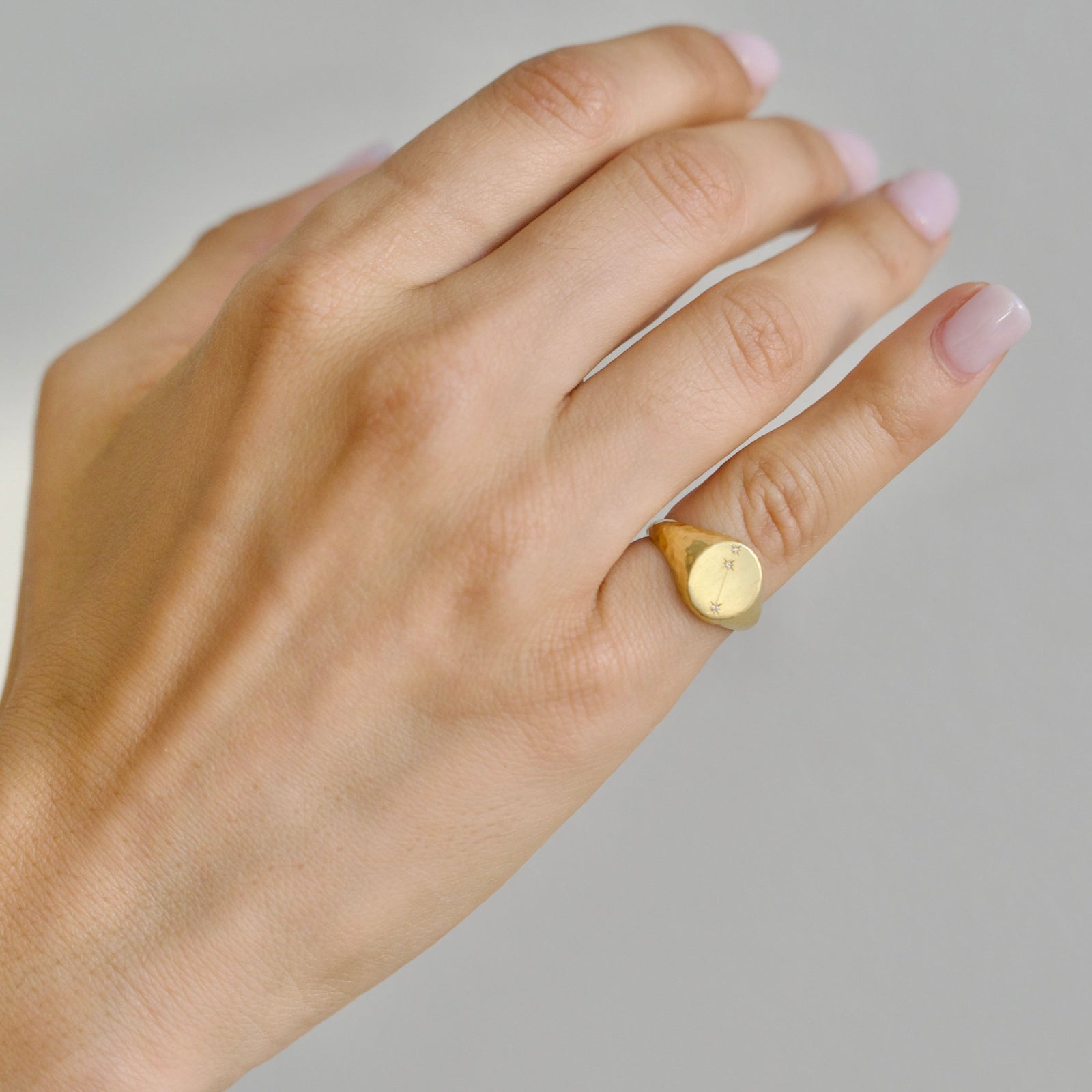 Aries signet ring sales