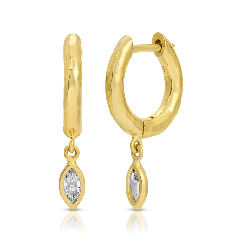 Charmed Micro Gabby Hoops - Marquis - Diamond