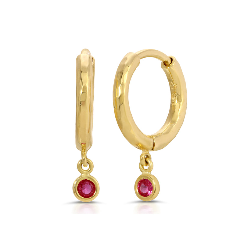 Nano Charmed Micro Gabby Hoops - Ruby