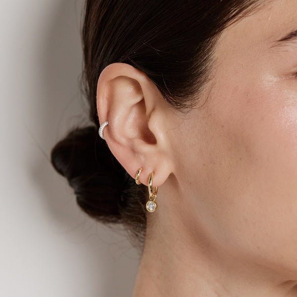 Diamond Charmed Petite Gabby Hoops