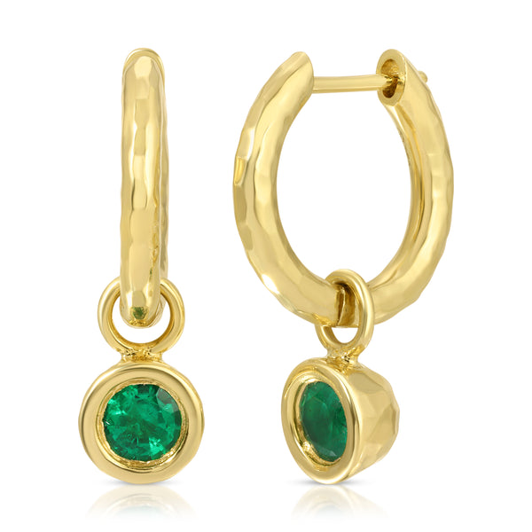 Charmed Petite Gabby Hoops - Emerald Charms