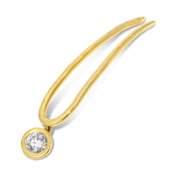 Nesting Gem Hair Pin - 1.62 Carat Round Diamond
