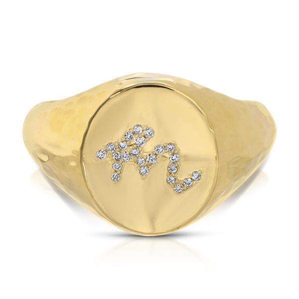 Initial Signet Ring - Diamond