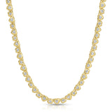 Diamond Nesting Gem Tennis Necklace - Heart