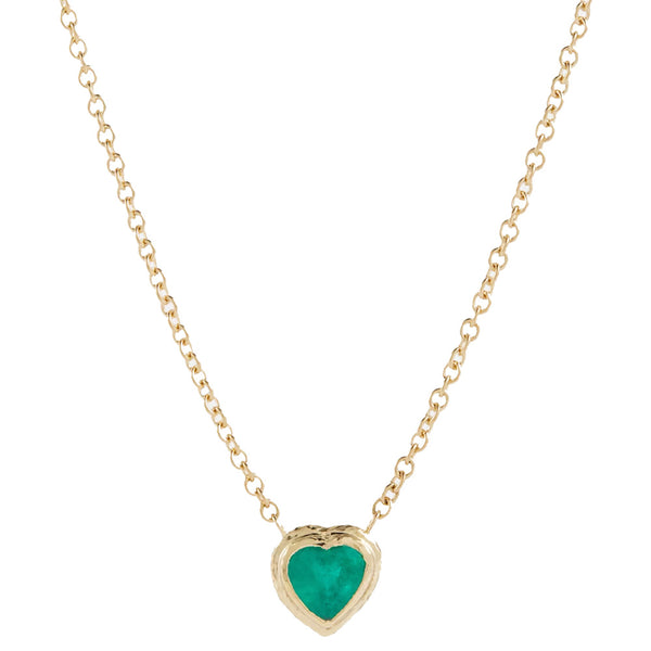 Emerald Heart & Toggle Necklace