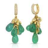 Emerald & Diamond Parrot Fish Earrings