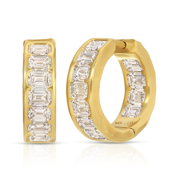 Emerald Cut Diamond Ivy Eternity Hoops - 5.71 Carats