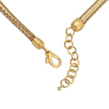 Gold Vegan Leather & Gold Necklace