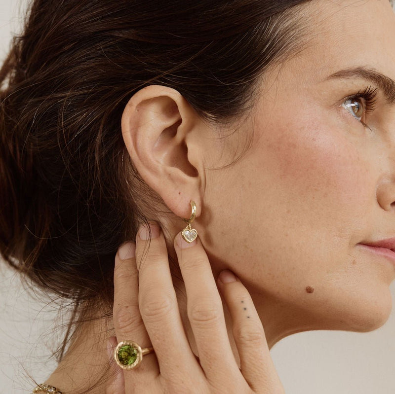 Heart Diamond Hidden Gem Hoops