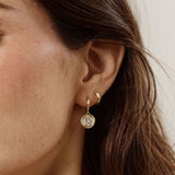 Round Diamond Hidden Gem Hoops