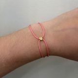 Heart Pink Rose Parachute Nesting Gem Bracelet