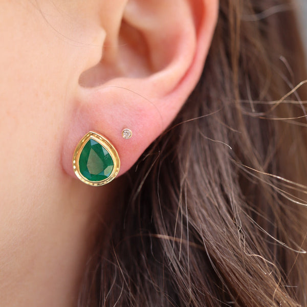 Emerald Pear Studs - 4.19