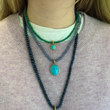 Short Emerald Beaded Necklace