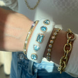 Tribute Cuff - White Onyx & Aquamarine