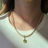 Gold Vegan Leather & Gold Necklace
