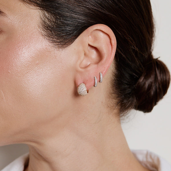 Micro Diamond Icon Poppy Hoops