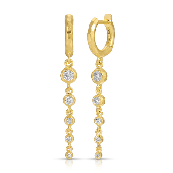 Charmed Micro Gabby Hoops Tiered Diamond Nesting Gem Drops Five