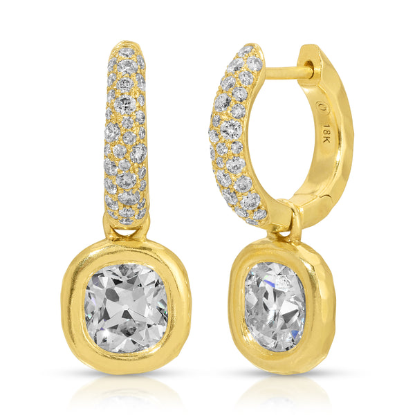 Gemmed Hug Earrings - Diamond