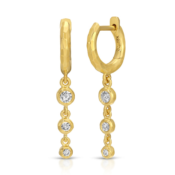 Charmed Micro Gabby Hoops Tiered Diamond Nesting Gem Drops Three