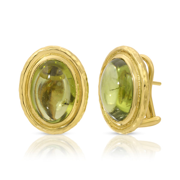 Gold Plated Peridot Stud Earrings from Thailand - Thai Buds | NOVICA