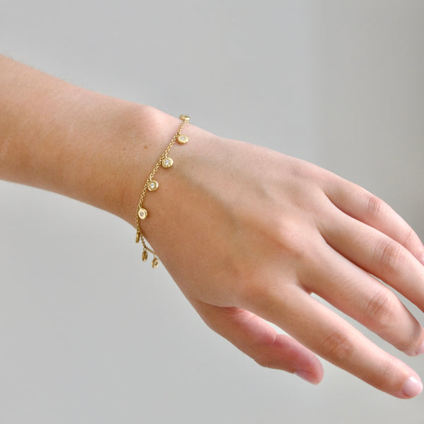 Twelve Diamond Nesting Gem Bracelet