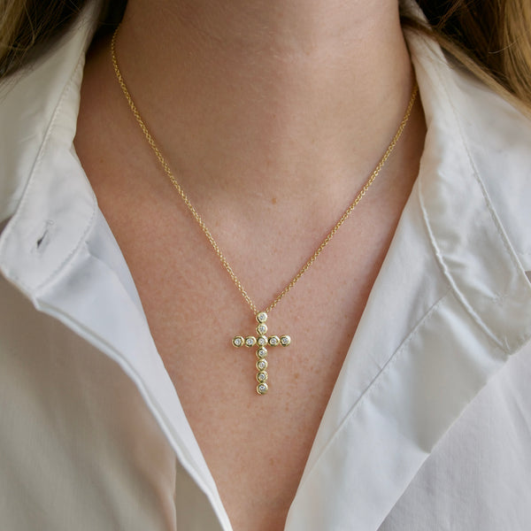 Medium Nesting Gem Cross Necklace