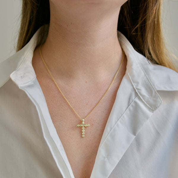 Small Nesting Gem Cross Necklace
