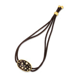 Leather Wood Nesting Gem Bracelet