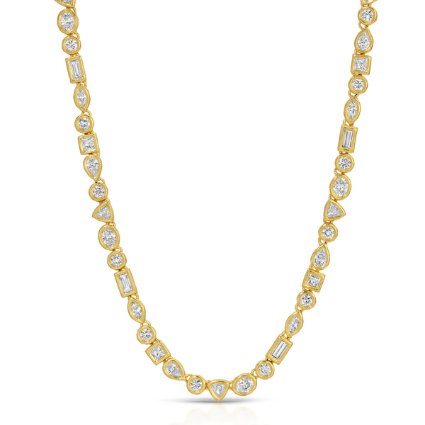 Mix and Match Diamond Nesting Gem Tennis Necklace