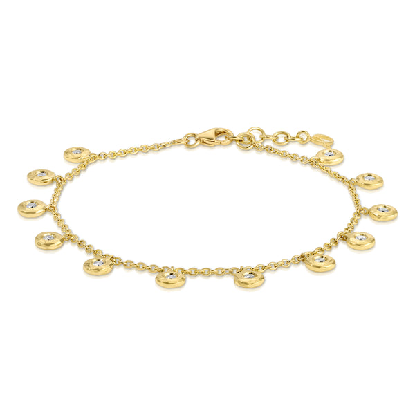 Twelve Diamond Nesting Gem Anklet