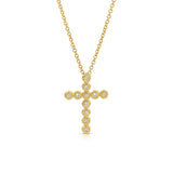 Diamond Nesting Gem Cross Necklace - Small