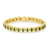 Nesting Gem Tennis Bracelet - Emerald Oval