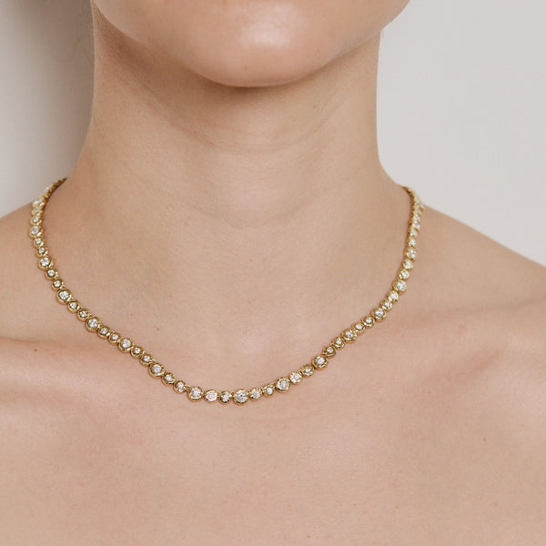 Diamond Nesting Gem Tennis Necklace
