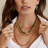 Palms Necklace Emerald and Diamonds