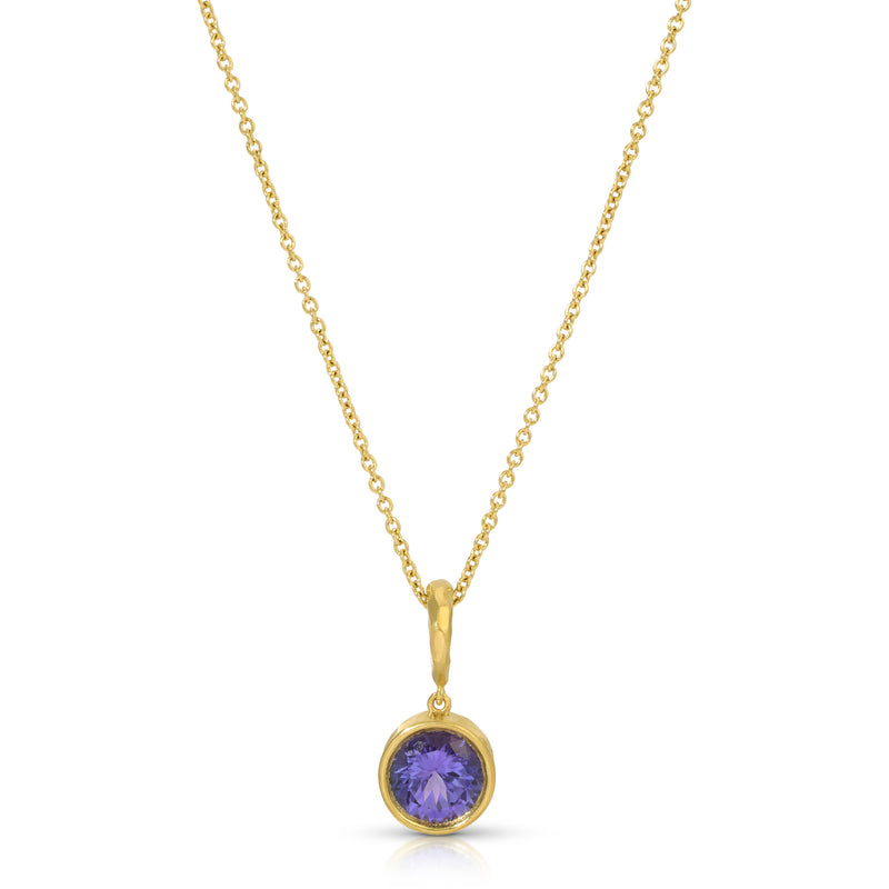 Hidden Gem Pendant - Round Tanzanite