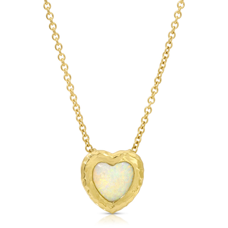 Opal Heart Necklace - Large